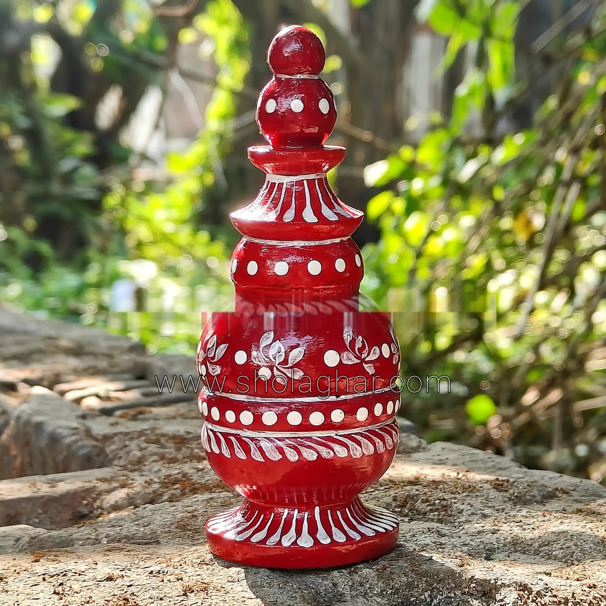 Hand-painted red Gach Kouto sindoor casket